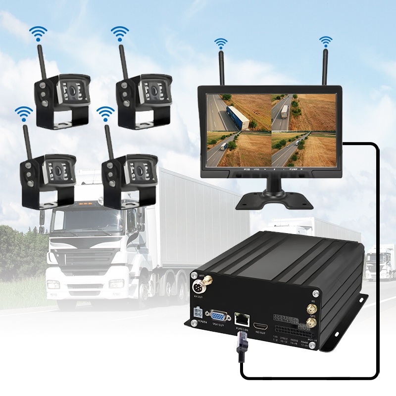 10,1-дюймовый 4-канальный беспроводной мобильный видеорегистратор с жестким диском