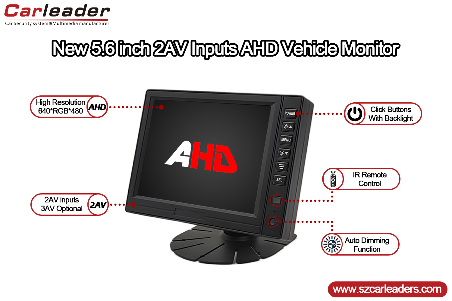 5-дюймовый TFT ЖК-монитор с цифровой панелью AHD