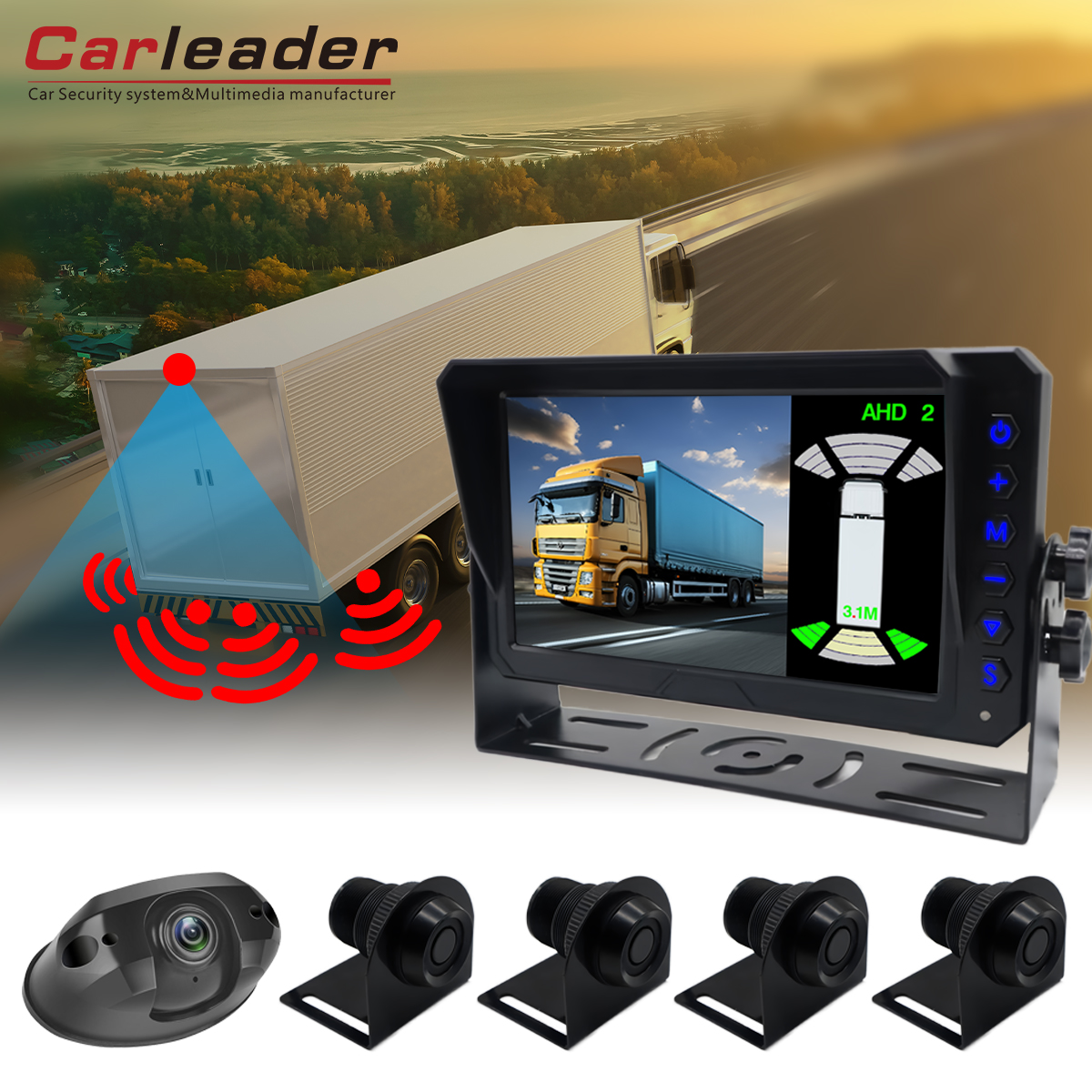 7-дюймовая система парковочного радара Carleader