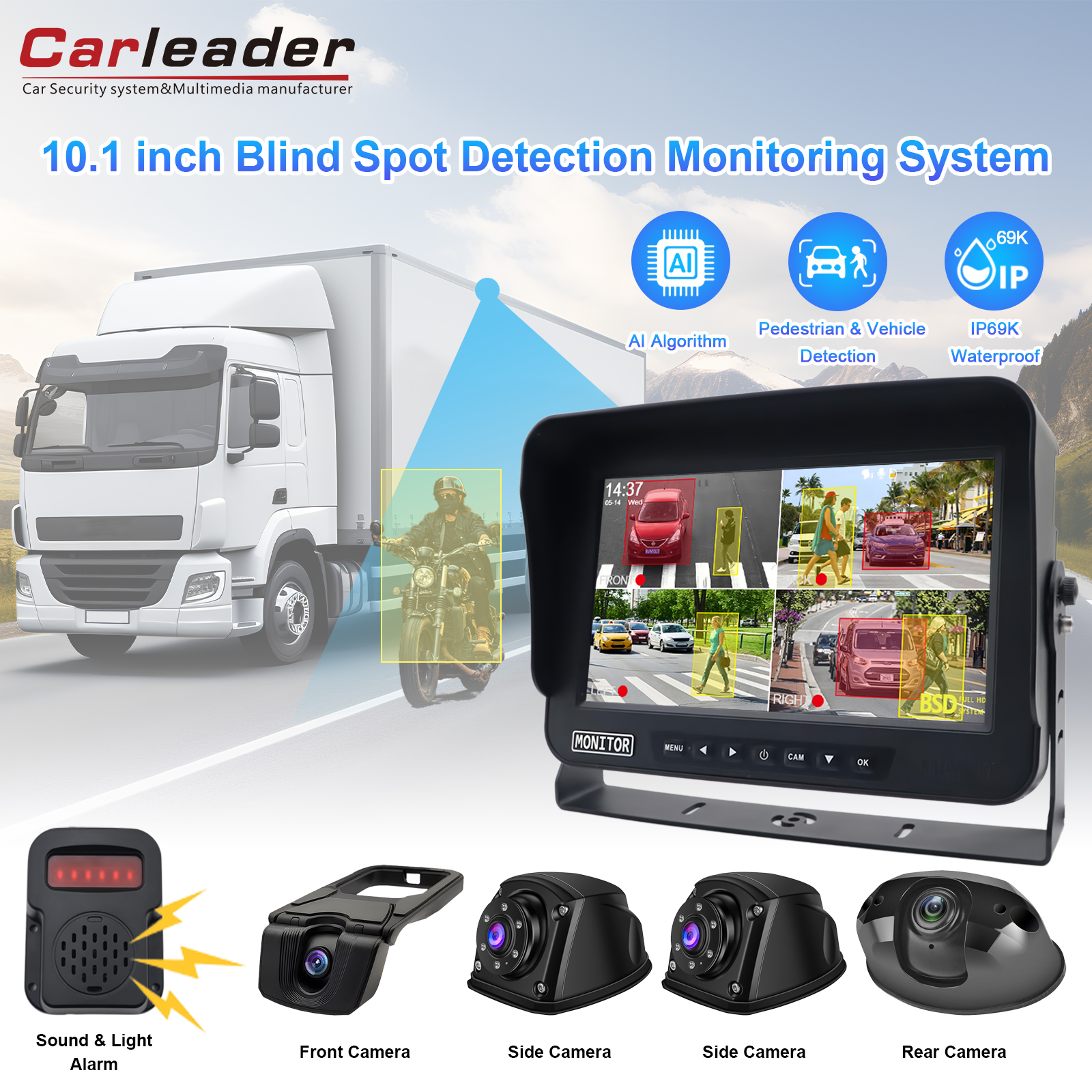 7 / 10,1 дюйма 4CH AI BSD CAMER CAMERPAR SYSTER