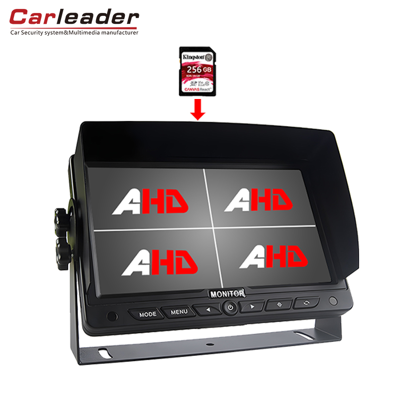 Carleader 7-дюймовый бортовой монитор HD Quad Split Truck с функцией записи DVR