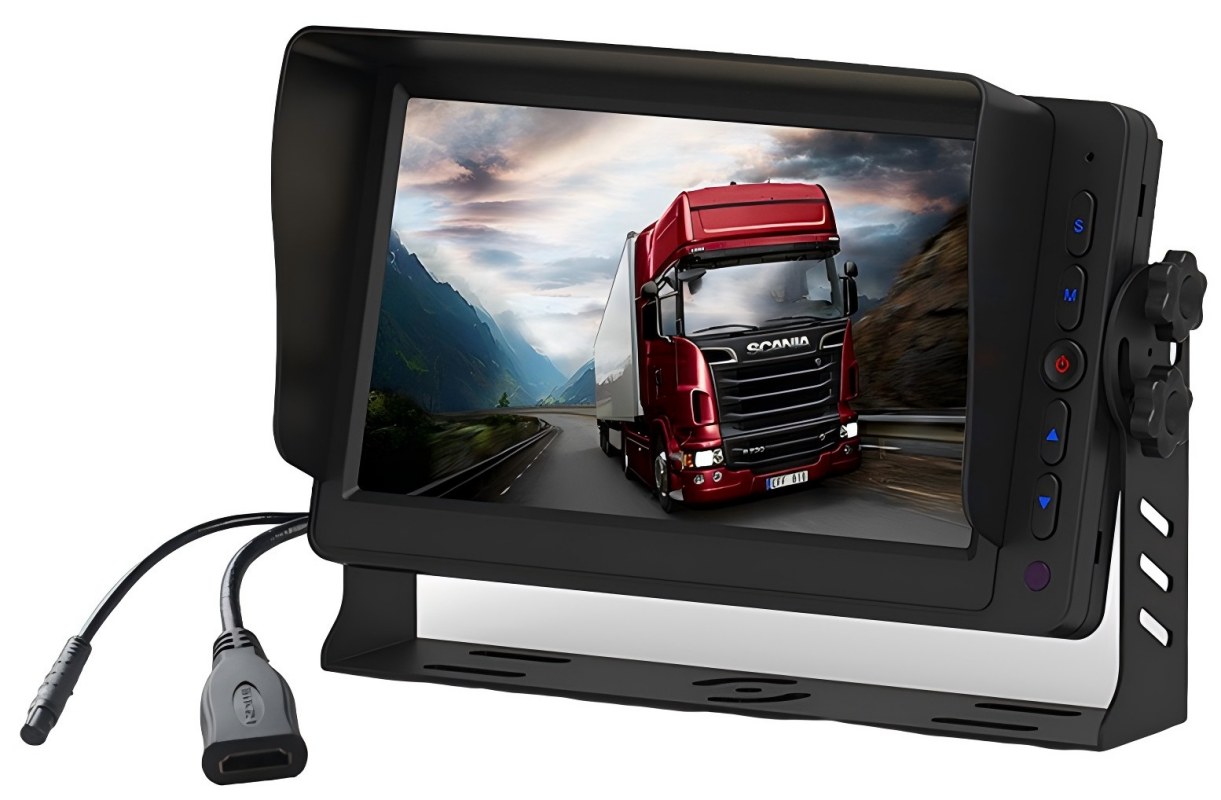 7-дюймовый автомобильный монитор HDMI с двумя AV-входами, обратным триггером и встроенным динамиком